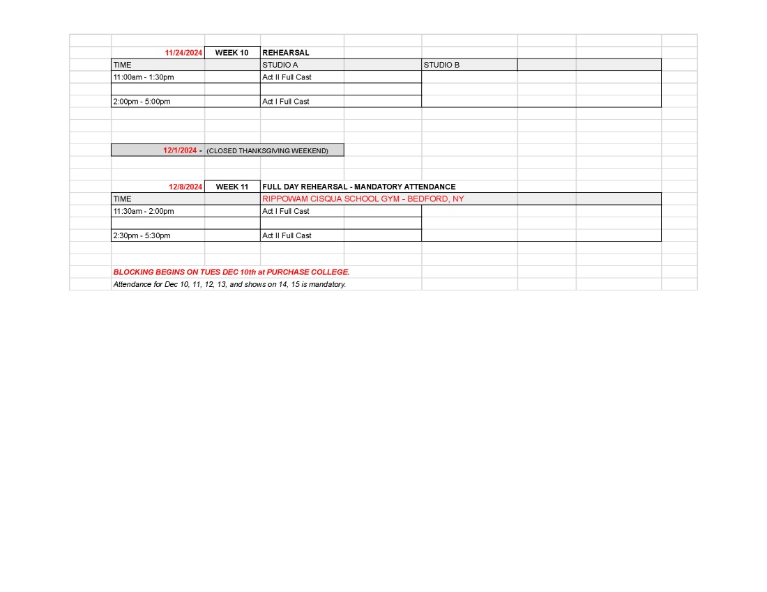 nutcracke schedule